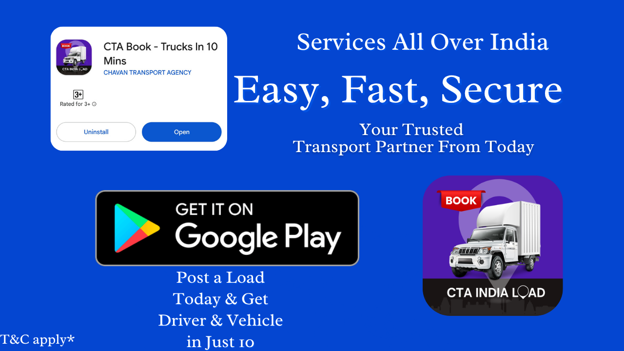 CTA Book App Launched: Book a Truck in 10 Minutes Anywhere in India